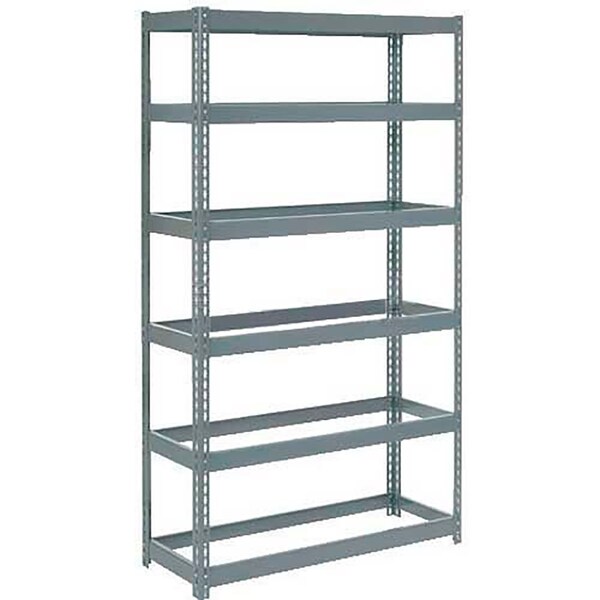 Extra Heavy Duty Shelving 48W x 24D x 72H With 6 Shelves, No Deck, Gray